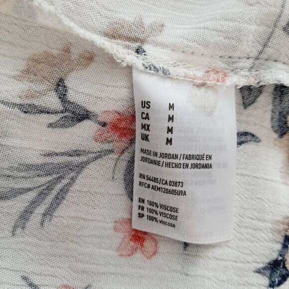 AMERICAN EAGLE | Off Shoulder Smocked Blouse Pin Striped Top Sz M - Picture 12 of 12